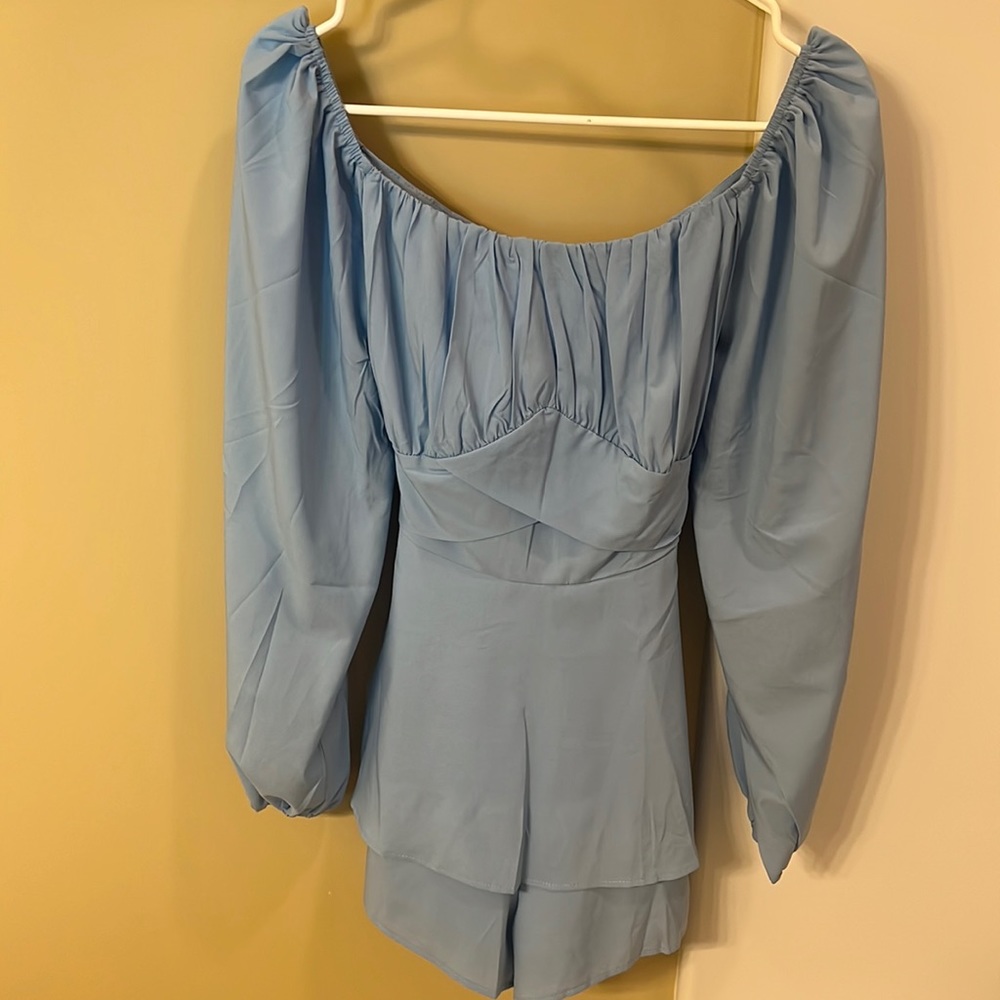 Blue Sleeved Romper